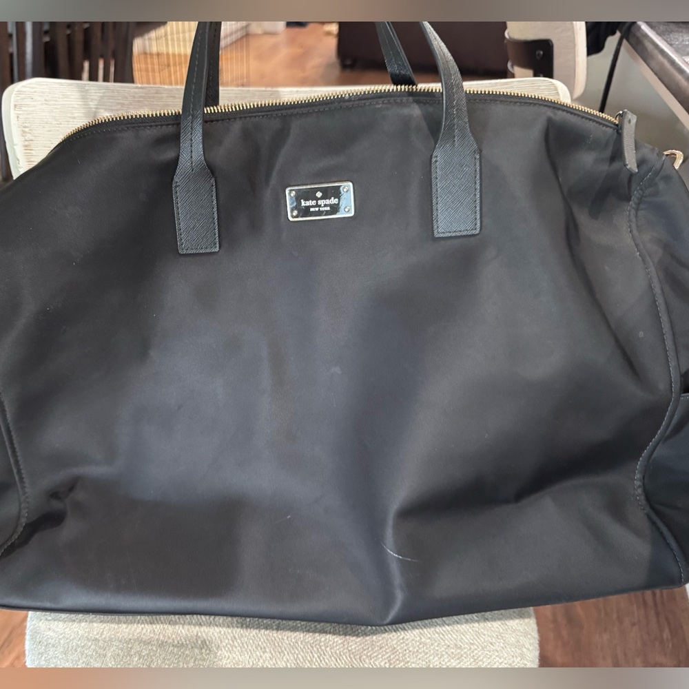 kate spade Black Nylon Duffel Bag with Gold-Tone Hardware